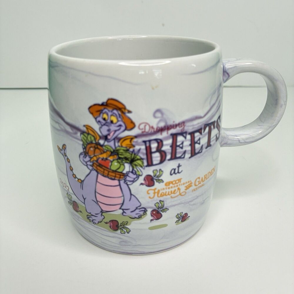Disney Parks Figment EPCOT Flower & Garden 2022 Dropping Beets Mug 15 Oz NEW